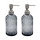 SDlumeiy 16 oz Diamond Pattern Glass Soap Dispenser Kitchen and Bathroom Refillable Soap Dispenser with Rust Resistant Stainless Steel Pump for Hand Soap Lotion Glass Liquid DispenserGrey2pack