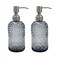 SDlumeiy 16 oz Diamond Pattern Glass Soap Dispenser Kitchen and Bathroom Refillable Soap Dispenser with Rust Resistant Stainless Steel Pump for Hand Soap Lotion Glass Liquid DispenserGrey2pack