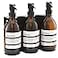 KUSVADO Glass NoDrill Wall Mounted Shower SoapHand Soap Dispenser with Adjustable Stainless Steel Holder for Bathroom and KitchenBlack 3 Chamber
