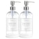 Vine Creations Clear Glass Soap Dispenser 2 Pack Kitchen Soap Dispenser Set with Stainless Steel Pump 16 oz Hand Soap or Dish Soap for Bathroom or Kitchen with Waterproof Labels
