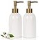 Natheeph 14OZ Ceramic Soap Dispenser Ceramic Soap Pump Dispenser Can Fill Liquid for BathroomKitchen 2PC White