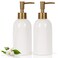 Natheeph 14OZ Ceramic Soap Dispenser Ceramic Soap Pump Dispenser Can Fill Liquid for BathroomKitchen 2PC White