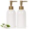 Natheeph 14OZ Ceramic Soap Dispenser Ceramic Soap Pump Dispenser Can Fill Liquid for BathroomKitchen 2PC White