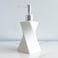 LUNESTELLA Modern White Hand Soap Dispenser with Silver Pump for Bathroom Countertop Dish Soap Dispenser for Kitchen Sink Contemporary Art Style Matte Finish 85oz Arctic White