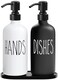 MOMEEMO Kitchen Soap Dispenser Set Contains Dish and Hand Soap Dispenser Suitable for Farmhouse Kitchen Decor Black White
