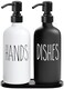 MOMEEMO Kitchen Soap Dispenser Set Contains Dish and Hand Soap Dispenser Suitable for Farmhouse Kitchen Decor Black White