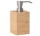 Clasin Home Bamboo Soap Dispenser with AntiSlip Pads and Stylish Horizontal Wood Grain Hand Dispenser for Bathroom Kitchen Dish Lotion Shampoo Liquid Soap 7 Oz