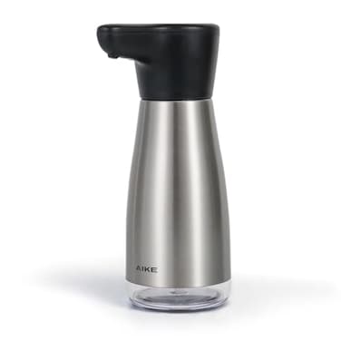 AIKE Magnetic Charging Waterproof Automatic Soap Dispenser for Liquid Soap Spot Resist Stainless Finish 14floz Model AK1337