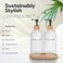Brighter Barns Clear Glass Hand and Dish Soap Dispenser Set by Kitchen Soap Dispenser Set with Bamboo Tray Modern Kitchen Decor Minimalist Decor Clear