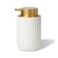 YURIAERY Speckled Matte White Ceramic Foam Soap Dispenser 12 oz Refillable Pump with Golden Top Elegant Foaming Dispenser for Bathroom or Kitchen Speckled White