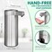 Mamiddle Automatic Soap Dispenser Stainless Steel with Sensor Infrared Soap Dispenser Electric IPX5 Waterproof USBC Charging Motion Sensor for Kitchen Bathroom Silver