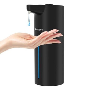 Aunmaon Automatic Soap Dispenser Touchless HandsFree Multi Adjustable Volume Long Battery Life Compatible with Thick Thin DishHand Soap for Bathroom and Kitchen Easy for Toddlers Black