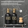 MOMEEMO Soap Dispenser Set Comes with Stainless Pumps Instant Dry Tray and Dish Scrub Brush Suitable for Black and Gold Kitchen Decor Black Gold