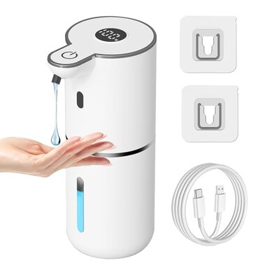 OHIFAST Automatic Liquid Soap Dispenser Touchless USB Rechargeable Smart Hand Soap Dispenser 6Level Adjustable 128oz380mL Wall Mounted for Bathroom Kitchen Accessories Dish SoapWhite