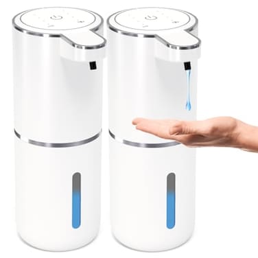 MTYGK 2 Pack Automatic Soap Dispenser TouchlessLiquid Hand Soap Dispenser 128oz Electric Wall Mounted Smart for Bathroom and Kitchen Dish SoapEasy for ToddlersWhite