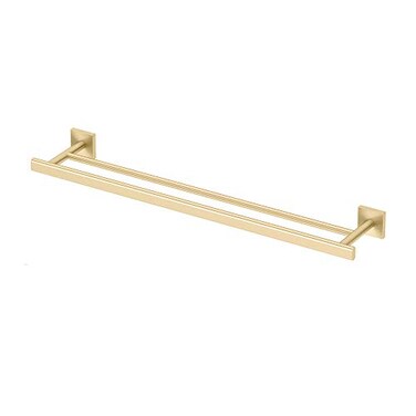 Gatco 4064 Elevate Double Towel Bar Brushed BrassWall Mounted 24 Inch Double Towel Holder Rack for Bathroom