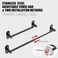 MIROAMZ Towel Bar Adjustable 144inch 252inch Towel Rack Self Adhesive Wall Mounted for Bathroom Kitchen Hand Towel Holder Cloths Hanger 304 Stainless Steel Organizer Single Bar 1 Matte Black