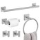 Lairuier 5 Pieces Bathroom Hardware Set Brushed Nickel Towel Bar Set Includes 236 Towel Bar Towel Ring Holder Toilet Paper Holder and Two Towel Hooks Bathroom Accessories Set SUS304 Wall Mounted