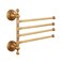 MOGFCT Wall Mounted Bathroom Folding Towel Rack 4 Towel Bars Antique Brass Pattern CarvingBrushed Bronze