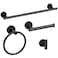 Bubxo Matte Black Towel Bar Set 24 Inch Bathroom Hardware Set Wall Mounted Bathroom Towel Holder Set Modern Bathroom Accessories Durable SUS304 Stainless Steel 4Piece