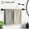 TURS Matte Black 5 Piece Bathroom Hardware Set SUS304 Stainless Steel Bath Towel Bar Set 24 Inch Round Bathroom Accessories Kit Wall Mounted