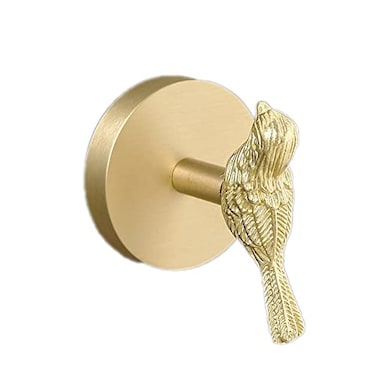 JfwuHap HwrtYeg Bird Shape Hooks 1 Pcs Brass Towel Robe Hooks No Drill Wall Mount Stainless Steel Brushed Brass Finish Ideal for Bathroom Kitchen