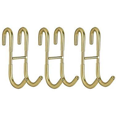 Simtive Shower Door Hooks 3Pack Towel Hooks for Bathroom Frameless Glass Door Shower Squeegee Hooks Gold