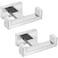 Angle Simple Bathroom Double Hook 2 PCS SUS304 Stainless Steel Hand Towel Holder Bath Towel Hanger Modern Robe Hook for Wall Brushed Nickel