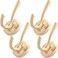 TOFIIGREM Gold Hat and Coat Hooks 4 Pack Heavy Duty Coat Robe Hook Metal Double Backpack Hook Wall Mounted Towel Hooks for Bathroom Entryway Cubicle Closet Garage
