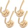 TOFIIGREM Gold Hat and Coat Hooks 4 Pack Heavy Duty Coat Robe Hook Metal Double Backpack Hook Wall Mounted Towel Hooks for Bathroom Entryway Cubicle Closet Garage