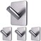 Fotosnow Locking Curve Adhesive Coat Hooks AntiSlip 15LB Towel Hooks Stick onBathroom Kitchen Silver 4 Packs