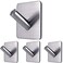 Fotosnow Locking Curve Adhesive Coat Hooks AntiSlip 15LB Towel Hooks Stick onBathroom Kitchen Silver 4 Packs