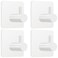 Fotosnow White Adhesive Towel Hooks 15LB Heavy Duty Wall Hooks Stick on Shower Hooks for Bathroom Kitchen Door4Packs