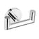 BUVELOT Towel Hook Coat Hooks for Bathroom and Kitchen Modern Double Robe Hook Wall Mounted Chrome 077020CR Leo Series