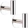 Biomoty Polished Chrome Adhesive Wall Hooks 2 Packs Heavy Duty Sticky Towel Hooks for Bathroom Kitchen Door Wall Mounted Stick on Hook for Coat Towels Keys Robe Polished Chrome