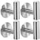 Vuzvuv Adhesive Brushed Nickel SUS304 Stainless Steel Towel Hooks Heavy Duty Waterproof SelfAdhesive Coat Robe Hook for Bathroom Kitchen Hotel 4Pack