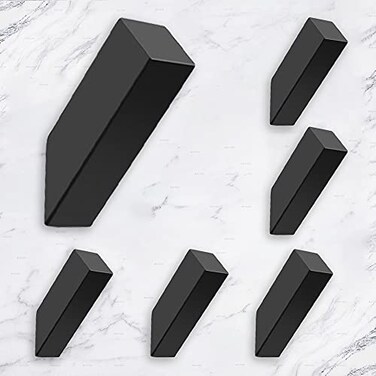 NINETREX Black Towel Hooks Matte Black Robe Hook Modern Towel Hooks SUS 304 Stainless Steel Heavy Duty Wall Hooks Waterproof for Bathroom Bedroom Entryway Coat mudroom Garage Wall Mounted 6 Pack