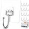 GLUIT Adhesive Large Wall Hooks for Hanging Heavy Duty 22 lbs Hooks for Walls No Drill Towel Sticky Clear Hooks Waterproof Home Bathroom Kitchen Office and Outdoor 12 Pack