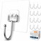 GLUIT Adhesive Large Wall Hooks for Hanging Heavy Duty 22 lbs Hooks for Walls No Drill Towel Sticky Clear Hooks Waterproof Home Bathroom Kitchen Office and Outdoor 12 Pack