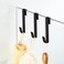 MOKIUER Extended Shower Hooks Towel Hooks for Frameless Glass Shower Door 3 Pack Matte Black Stainless Steel