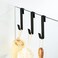 MOKIUER Extended Shower Hooks Towel Hooks for Frameless Glass Shower Door 3 Pack Matte Black Stainless Steel