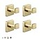COUOBO Towel Hooks SUS304 Stainless Steel Brushed Nickel Bath Coat Robe Clothes Square Hook Hanger Wall Hook Holder for Bathroom Kitchen Hotel Wall Mounted 4 Pack Brushed Gold