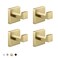 COUOBO Towel Hooks SUS304 Stainless Steel Brushed Nickel Bath Coat Robe Clothes Square Hook Hanger Wall Hook Holder for Bathroom Kitchen Hotel Wall Mounted 4 Pack Brushed Gold