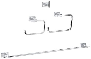 GROHE 40778001 Essentials Cube 4in1 Bathroom Accessory Set Polished Chrome