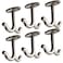 RFORPLY Zinc Alloy Double Prong Ceiling Hook TowelRobe Clothes Hook for Closet Top Bathroom Kitchen Cabinet Garage Pack of 6