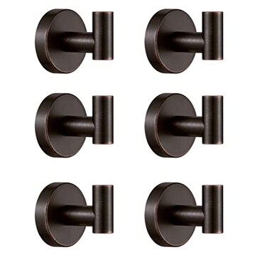 BigBig Home Bronze Towel Hooks Bathroom Robe Hook Oil Rubbed Bath Farmhouse Coat Clothes Hook Wall Mounted Rustic 6 Packs for Kitchen