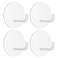 VIS'V VISV Adhesive Hooks Small Metal Shower Wall Stick on Hooks Waterproof 2 Extra Adhesive Strips Round White 4 Pcs