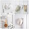 VIS'V VISV Adhesive Hooks Small Metal Shower Wall Stick on Hooks Waterproof 2 Extra Adhesive Strips Round White 4 Pcs