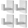 PMMASTO Adhesive Hooks Towel Hooks 4 Pack Aluminum Wall Hooks Towel Hanger Shower Hook for Bathroom Bedroom and KitchenSilver