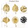 Briful Towel Hook Brushed Gold Leave Shape Hook Brass Coat Robe Key Holder Decorative Hanger for Bathroom Kitchen Garage Wall Mounted Pack of 4